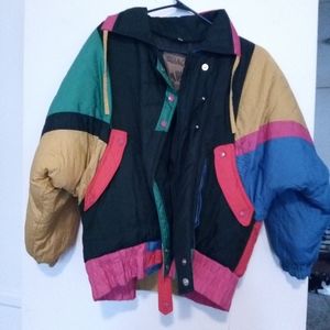Billie Eillish inspo 90s Colorblock Puffer Jacket